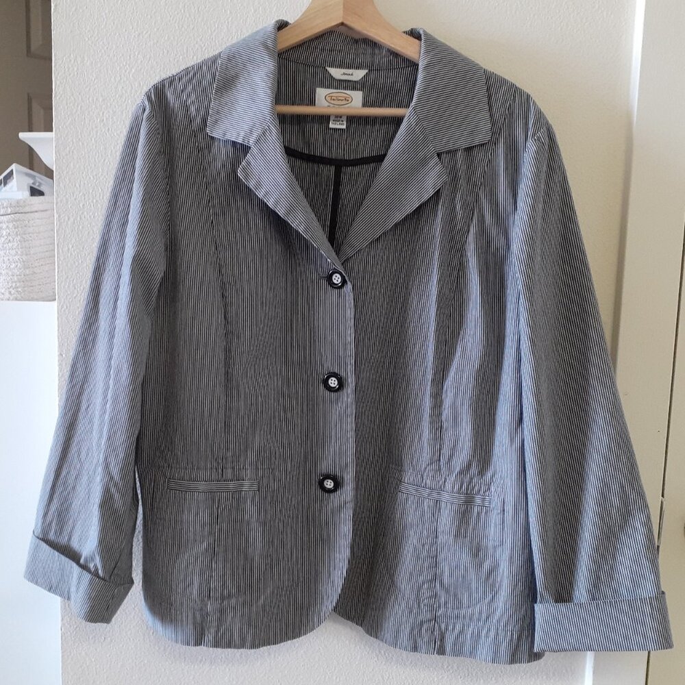 Talbots Striped Summer Blazer, size 18, excellent used condition.